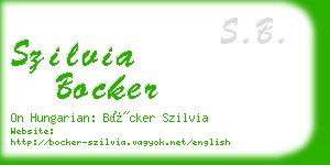 szilvia bocker business card